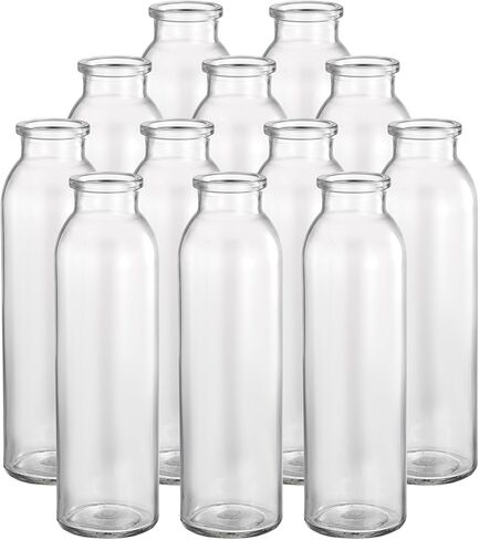 Jspupifip 12 مجموعة من المزهريات الزجاجية الشفافة، مزهرية صغيرة شفافة مزخرفة لقطع ديكور المنزل، ديكور طاولة المكتب، حفل زفاف، مظهر عتيق 5.2 بوصة in Kuwait