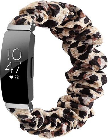 Compatible With Fitbit inspire 3 Scrunchie Bands Replacement,For Women,Girl,Soft Cloth Elastic Fabric Straps Large Small Wristbands Pattern in Saudi Arabia