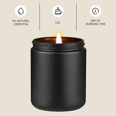 Eucalyptus and Sage Scented Candles Aromatherapy Candle, Natural Soy Wax Candles for Home Scented,Black Jar in Saudi Arabia