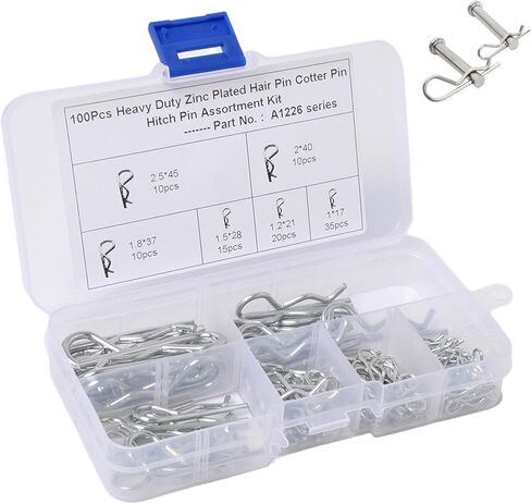 100 Pieces Stainless Steel Cotter Pins with Storage Box 6 Sizes Practical Suitable for Automotive Machinery Small Engines, Electrical Equipment Repair(Silver) in Saudi Arabia