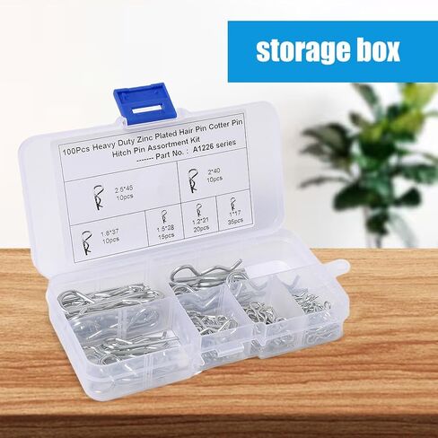 100 Pieces Stainless Steel Cotter Pins with Storage Box 6 Sizes Practical Suitable for Automotive Machinery Small Engines, Electrical Equipment Repair(Silver) in Saudi Arabia
