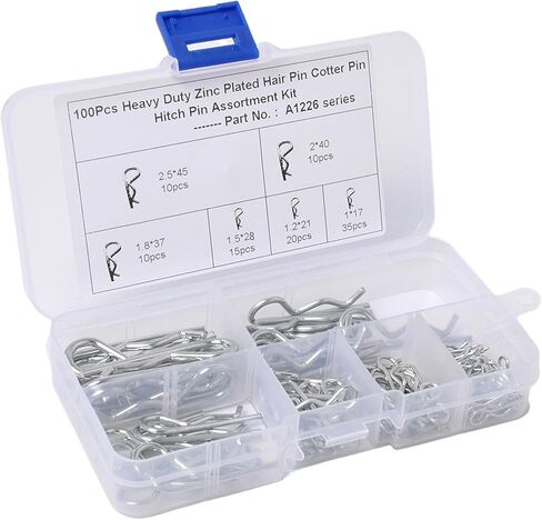100 Pieces Stainless Steel Cotter Pins with Storage Box 6 Sizes Practical Suitable for Automotive Machinery Small Engines, Electrical Equipment Repair(Silver) in Saudi Arabia