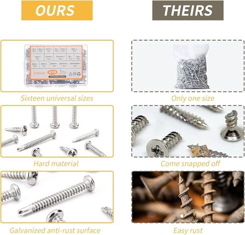 مجموعة برشام ألومنيوم 500 قطعة، مسامير برشام بوب عمياء لمجموعة متنوعة من المعادن 14 مقاسًا من مسامير الألومنيوم (3/32 بوصة 1/8 بوصة 5/32 بوصة 3/16 بوصة 1/4 بوصة)، مسامير عمياء متنوعة مع مقسم معزز in Kuwait