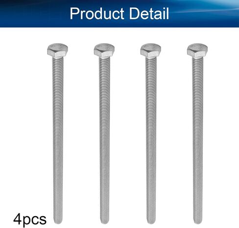 Yinpecly M6-1 x 120mm Hex Bolt Hex Flat Head Cap Bolts Screws for High-pressure Flow Pump Impellers Silver 4PCS in Saudi Arabia