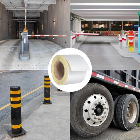 PATIKIL Reflective Tape, 1 Roll 4 Inch x 150 Ft Waterproof Adhesive High Visibility Caution Warning Safety Tape Reflector for Trucks Trailers Cars, White in Saudi Arabia