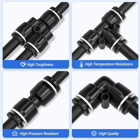 TAILONZ PNEUMATIC Black PA12 1/4 Inch od 12 Meter 39ft Nylon Air Tubing Kit Pipe Hose Air Line Tubing Or Fluid Transfer Pneumatic tubing in Kuwait