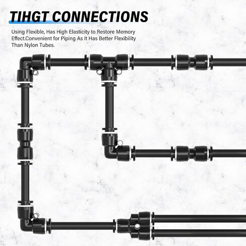 TAILONZ PNEUMATIC Black PA12 1/4 Inch od 12 Meter 39ft Nylon Air Tubing Kit Pipe Hose Air Line Tubing Or Fluid Transfer Pneumatic tubing in Kuwait