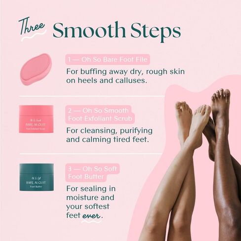Bare August Glass Foot File Callus Remover- Heel Scraper & in Shower Foot Scrubber Dead Skin Remover - Pedicure Foot Buffer for Soft Feet in Saudi Arabia