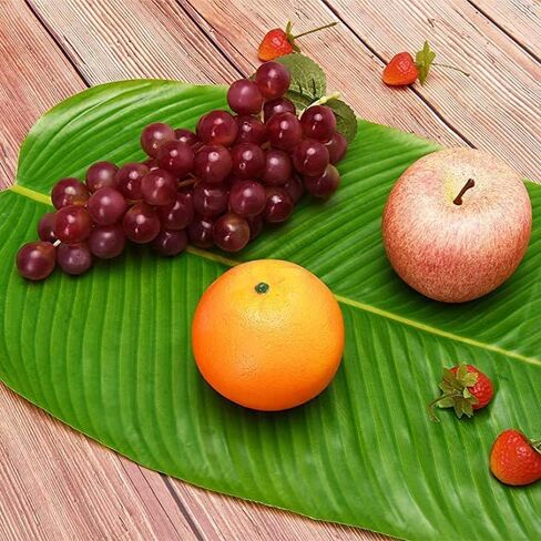 10Pcs Fake Banana Leaves,BananaLeaf Plates ,Tropical Artificial Banana Leaves, Used as Table Decorations for Table Runners Tropical Decorations,Kitchen & Dining in Place Mats (Green, Extra large) in Kuwait