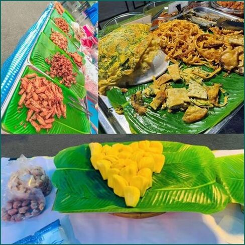 10Pcs Fake Banana Leaves,BananaLeaf Plates ,Tropical Artificial Banana Leaves, Used as Table Decorations for Table Runners Tropical Decorations,Kitchen & Dining in Place Mats (Green, Extra large) in Kuwait