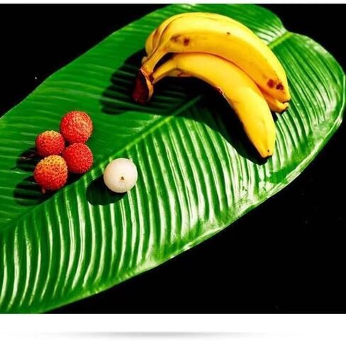 10Pcs Fake Banana Leaves,BananaLeaf Plates ,Tropical Artificial Banana Leaves, Used as Table Decorations for Table Runners Tropical Decorations,Kitchen & Dining in Place Mats (Green, Extra large) in Kuwait