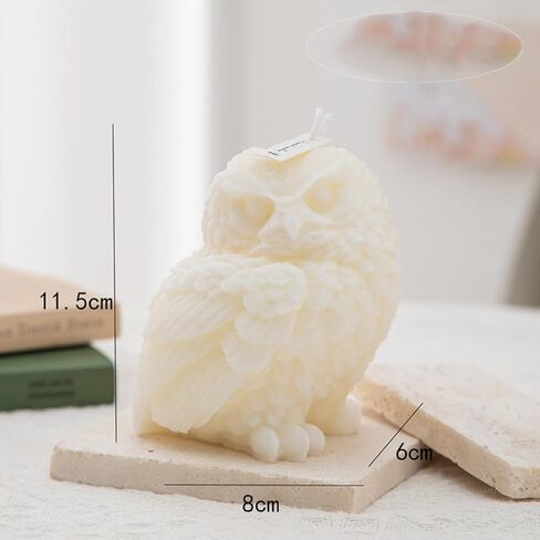 شمعة معطرة على شكل بومة، 240 جرام لطيف على شكل حيوان حكيم برائحة شمع الصويا، شمعة مزخرفة لطاولة صورة الدعامة هدية عيد ميلاد، مثالية للتأمل وتخفيف التوتر وتعزيز المزاج in Kuwait