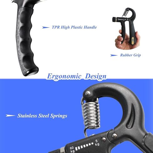 Grip Strength Trainer with Smart Counting, Hand Grip Strengthener, Forearm Exerciser and Hand Workout Tool. Non-Slip Gripper with Adjustable Resistance from 11 to 132lbs (5-60kg). in Kuwait