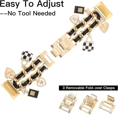 Stylish Metal Wristband Compatible with Fitbit Charge 6/Charge 5 Bands for Women,Cute Strap with Unique Love Cross Pendants Chain Charms Bracelet for Charge 5 6 Fitness Tracker in Saudi Arabia