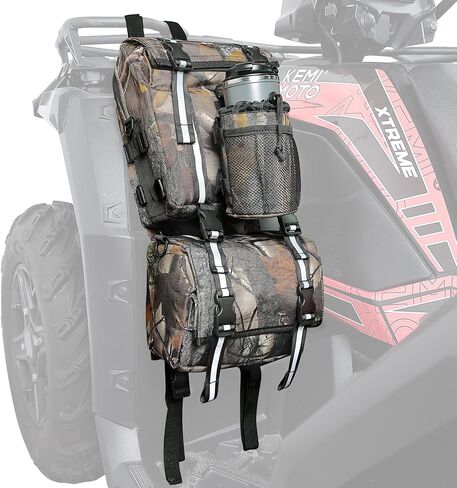 KEMIMOTO ATV Fender Bag, 130% Larger Waterproof Rear Storage Bags With Drink Holder, Detachable ATV Gear Bag Compatible with Polaris Sportsman Scrambler FourTrax Can Am Grizzly Cfmoto Kawasaki in Saudi Arabia