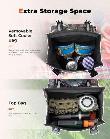 KEMIMOTO ATV Fender Bag, 130% Larger Waterproof Rear Storage Bags With Drink Holder, Detachable ATV Gear Bag Compatible with Polaris Sportsman Scrambler FourTrax Can Am Grizzly Cfmoto Kawasaki in Saudi Arabia