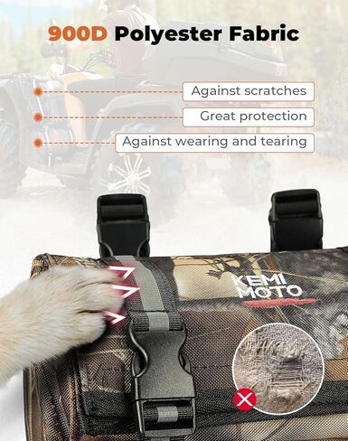 KEMIMOTO ATV Fender Bag, 130% Larger Waterproof Rear Storage Bags With Drink Holder, Detachable ATV Gear Bag Compatible with Polaris Sportsman Scrambler FourTrax Can Am Grizzly Cfmoto Kawasaki in Saudi Arabia