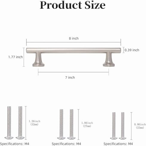 NEGS Brushed Nickel Cabinet Pulls (6, Satin Nickel, Hole spacing 7 inches) in Saudi Arabia
