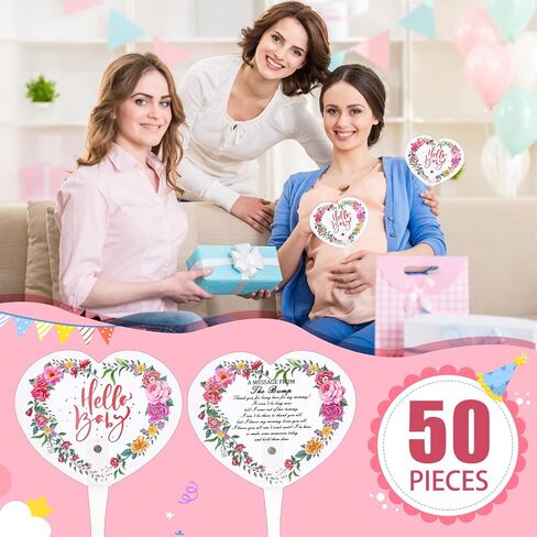 50Pcs Baby Shower Bulk Plastic Hand Fans,Hellow Baby Print Hand Fans Reusable Doublefor Baby Party Guests Favors Supplies Pink in Saudi Arabia