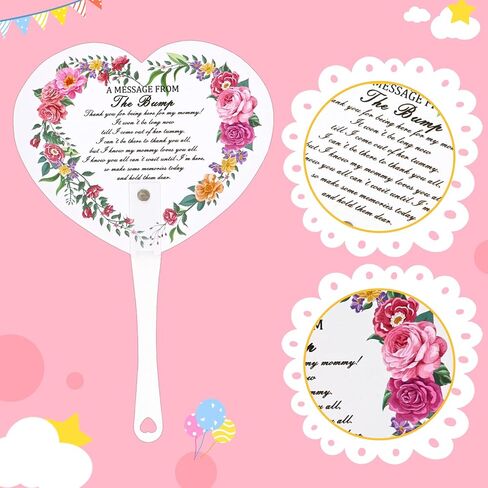 50Pcs Baby Shower Bulk Plastic Hand Fans,Hellow Baby Print Hand Fans Reusable Doublefor Baby Party Guests Favors Supplies Pink in Saudi Arabia