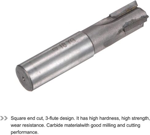 uxcell Square Nose End Mill, 14mm Cutting Dia Tungsten Carbide Tip 3 Straight Flutes Milling Cutter with 14mm Straight Shank, 2pcs in Saudi Arabia