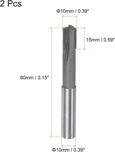 uxcell Square Nose End Mill, 14mm Cutting Dia Tungsten Carbide Tip 3 Straight Flutes Milling Cutter with 14mm Straight Shank, 2pcs in Saudi Arabia