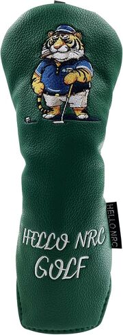 Golf Club Classic Green Fat Tiger Driver, Fairway Wood and Hybrid Head Cover Soft Pebble PU Leather Headcover in Saudi Arabia