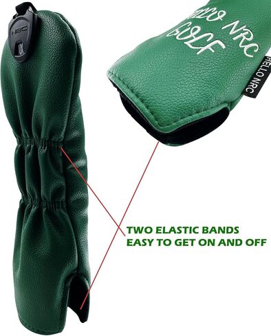 Golf Club Classic Green Fat Tiger Driver, Fairway Wood and Hybrid Head Cover Soft Pebble PU Leather Headcover in Saudi Arabia