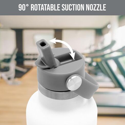 غطاء قلاب بديل للفم القياسي متوافق مع القارورة المائية، الصعود الحديث البسيط، كانتين كلين الكلاسيكي. (أسود) in Kuwait