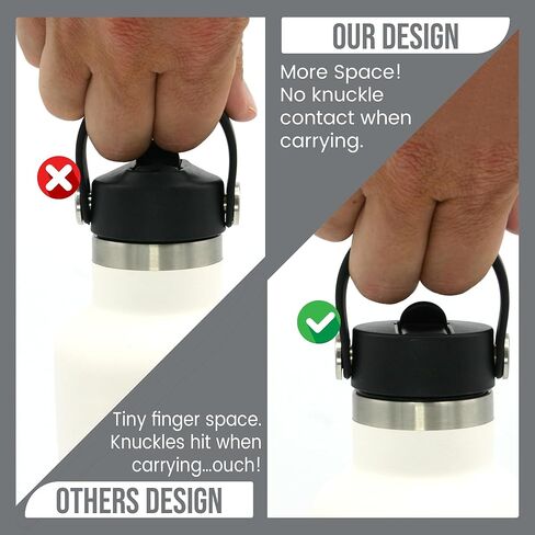 غطاء قلاب بديل للفم القياسي متوافق مع القارورة المائية، الصعود الحديث البسيط، كانتين كلين الكلاسيكي. (أسود) in Kuwait