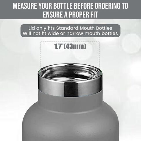 غطاء قلاب بديل للفم القياسي متوافق مع القارورة المائية، الصعود الحديث البسيط، كانتين كلين الكلاسيكي. (أسود) in Kuwait