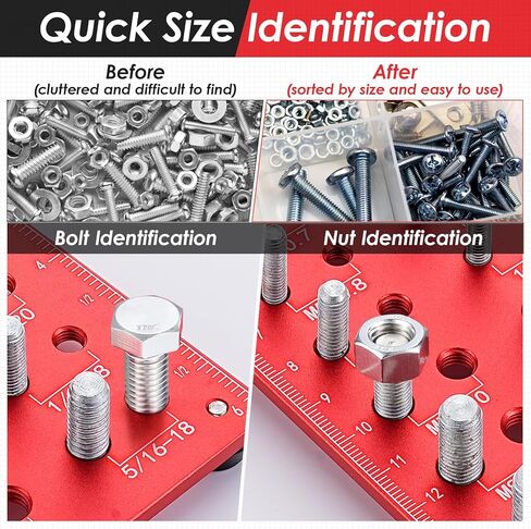 KKUYT 18 مواصفات مدقق خيط الصواميل والمسمار، مدقق خيط سبائك الألومنيوم، حجم المسمار ومقياس الخيط بأحجام مترية وقياسية، مقياس درجة الخيط المثبت على الحائط لمعرف الصواميل والمسمار in Kuwait