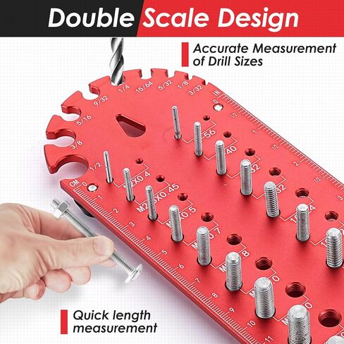 KKUYT 18 مواصفات مدقق خيط الصواميل والمسمار، مدقق خيط سبائك الألومنيوم، حجم المسمار ومقياس الخيط بأحجام مترية وقياسية، مقياس درجة الخيط المثبت على الحائط لمعرف الصواميل والمسمار in Kuwait