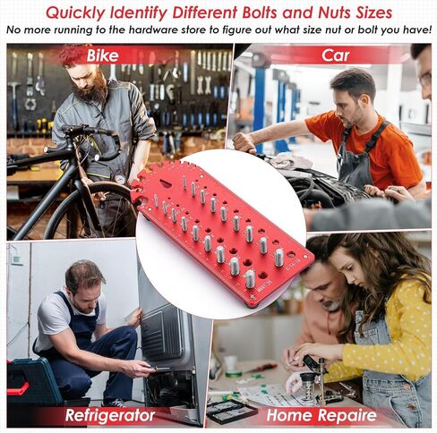 KKUYT 18 مواصفات مدقق خيط الصواميل والمسمار، مدقق خيط سبائك الألومنيوم، حجم المسمار ومقياس الخيط بأحجام مترية وقياسية، مقياس درجة الخيط المثبت على الحائط لمعرف الصواميل والمسمار in Kuwait