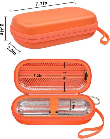 Epipen Medical Carrying Case, Travel Medication Organizer Bag for 2 Epipens or Auvi-Q, Inhaler, Asthma Inhaler, Anti-Histamine, Allergy Medicine Essentials with Mesh Pocket -Orange(Box Only) in Saudi Arabia
