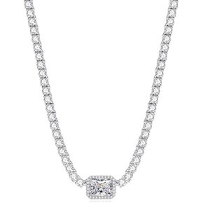 FANCIME Mothers Day Gifts for Women S925 Sterling Silver Tennis Necklace Birthday Gifts for Mom Women, 16"+2" Inches