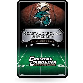 Rico Industries NCAA Coastal Carolina Chanticleers Large Metal Sign 11" x 17" Large Metal Home Décor Sign