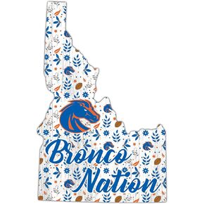 Fan Creations NCAA Boise State Broncos Unisex Boise State Floral State Sign, Team Color, 12 inch