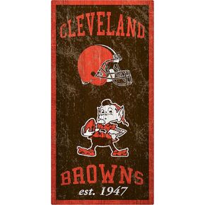 NFL Cleveland Browns Unisex Cleveland Browns Heritage sign, Team Color, 6 x 12