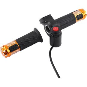 Throttle Grip Handlebar, 1 Pair 12-84V 3 Gears Speed Switch Handle Accelerator with LED Display Screen Throttle Grips Replacement for Electric Bike Electric Scooter, Yellow