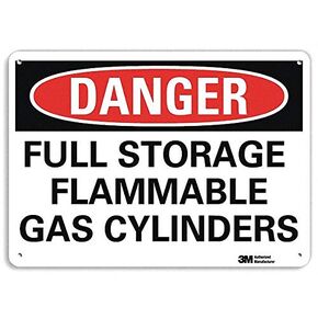 SmartSign U3-1525-RA_10X7 "Danger Full Storage Flammable Gas CYLINDERS " Reflective Recycled Aluminum Sign, 10" x 7"