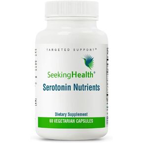 Seeking Health Serotonin Nutrients, Supports Healthy Sleep, 5-HTP Supplement with Vitamin B6 and Saffron Extract, Vegan and Vegetarian (60 Capsules)