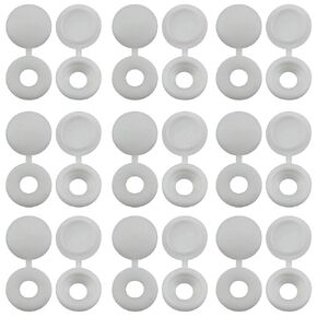 200 Pieces Plastic Screw Caps Fold Screw Snap Covers Nylon Screw Cap Hinged Fold Over Caps Dust Washer Flip Self-tapping Screw Cover Washer Flip Tops (White)