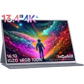 شاشة Intehill 4K المحمولة لأجهزة الكمبيوتر المحمول وأجهزة الكمبيوتر الصغيرة، شاشة كمبيوتر صغيرة متطورة مقاس 13.4 بوصة مع نسبة ذهبية 16:10 ودقة 3840x2400 (13.4 بوصة 4K+ U13NA) in Kuwait