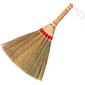 MXY Handmade Broom Soft Mini with Solid Wood Handle Retro Nature No Static Electricity Sweeping Broom Sofa, Car, Corner and More About 13 Inches Length