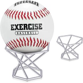 Hicarer 1 Pack Baseball Holder Stainless Steel Baseball Stand for Display Softball Display Stand Memorabilia Display Cases for Baseball Tennis Golf Baseball Party Decorations Collectors (Silver)