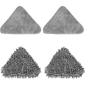 Triangle Wall Mop Replacement Pads, 2 PCS Chenille Mop Pads & 2 PCS Microfiber Mop Pads for Wet and Dry Use - Reusable & Washable Mop Head Replacements for Cleaning Walls - Wall Duster