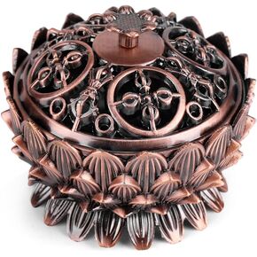 Incense Holder, Vintage Lotus Shape Alloy Incense Burner Censer Holder Incense Cone Burner for Meditation Aid-Sleeping Classical Home Decoration