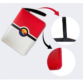 Card Binder 4-Pocket, 440 Pockets Pokemon Cards Binder with Sleeves,Kids Gift Card Holder Red