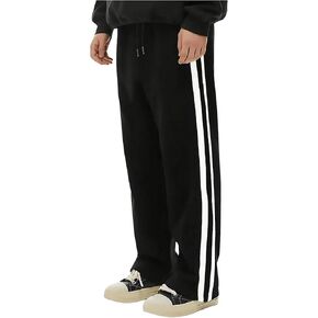 GORGLITTER Men's Wide Leg Baggy Track Pants Elastic Waist Y2K Sweatpants Track